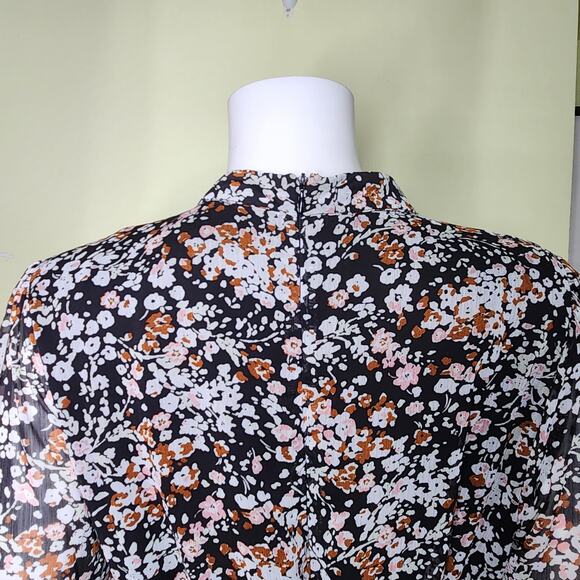 Lulus Autumn Bliss Cutout Mini Dress Size XL Dark Floral Long Sleeve  Boho - Picture 8 of 14